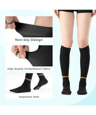 Shop T.E.D. Anti Embolism Compression Stockings for Women & Men | 15-20 mmHg Knee High Ted Hose for Post Surgery Swelling Varicose Veins Edema & DVT - Black Large - Buy Online on GoSupps.com