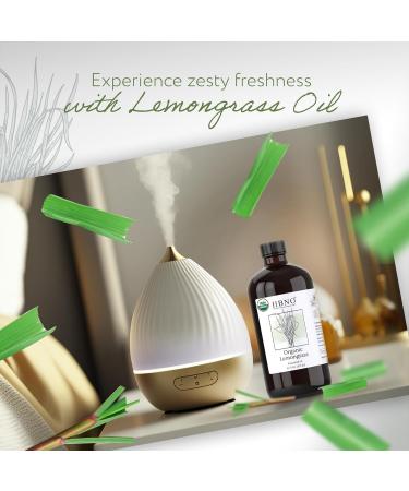 HBNO Organic Lemongrass Essential Oil - 16 oz (475ml) Large Size - Ideal for Shampoos Conditioners Mouth Washes Face wash Lotions and Skin Care Products. - Buy Online on GoSupps.com