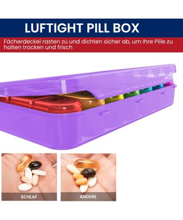 Doruimi 7-Day Pill Box for Kids & Seniors - Large Compartment Medication Organizer with Easy Open Design - Purple - Buy Online on GoSupps.com