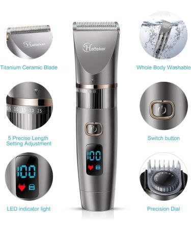 Hatteker Professional Beard Trimmer for Men - Cordless Hair Clipper & Detail Trimmer Kit | Waterproof & Rechargeable - Buy Online on GoSupps.com