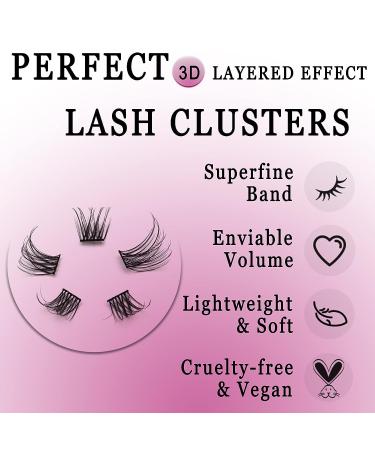 Ahrikiss D Curl Lash Clusters 72 Pcs - DIY Fluffy Eyelash Extensions for Home Makeup - B11 (8/10/12/14/16mm) Volume Individual Lashes - Buy Online on GoSupps.com