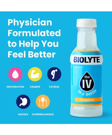 BIOLYTE Electrolyte Drink Tropical 12 Pack - Hydration Supplement with B Vitamins | Amino Acid Energy Drink - Keto-Friendly & Low Sugar - Buy Online on GoSupps.com