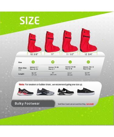 Waterproof Reusable Shoe Covers with Slip Resistant Sole & Zippers - Navy Green XL (W 10.5-12 / M 9-11) - Buy Online on GoSupps.com