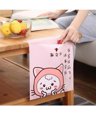 Mobile Disposable Garbage Bags Portable Adhesive Garbage Bags Household Kitchen Disposable Plastic Bags 15 / Bag Pinkcartoon(15PCS/Bag) - Buy Online on GoSupps.com