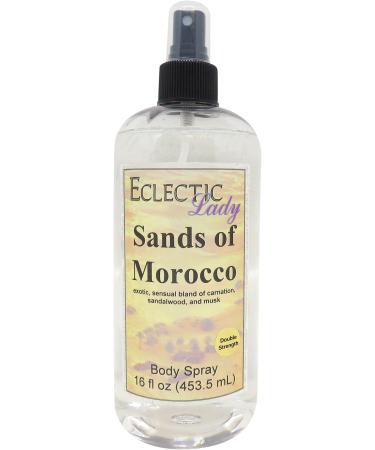 Sands Of Morocco Body Spray (Double Strength) 16 ounces Body Mist for Women with Clean Light & Gentle Fragrance Long Lasting Perfume with Comforting Scent for Men & Women Cologne with Soft 16 Fluid Ounces (Double Strength)