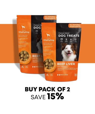 Vitality Dog Beef Liver with Pumpkin (2-Pack) Premium Baked Dog Treats - Training Treats for Dogs Pet Treats Dog Snacks - Made in Canada Grain Free Human Grade 400g / 14.1oz Beef Liver with Pumpkin 400 g (Pack of 2) - Buy Online on GoSupps.com