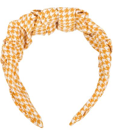 styleBREAKER Houndstooth Headband for Women | Curry-White Ruffle Hair Accessory | International Shipping - Buy Online on GoSupps.com