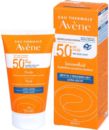 Avene Sun Fluid SPF 50+ Fragrance-Free | Buy 50ml Sunscreen for All Skin Types - International Shipping Available - Buy Online on GoSupps.com
