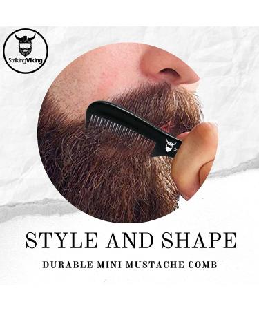 Striking Viking Mustache Wax and Comb Kit - 2 Oz - Strong Hold Natural Beeswax for Men - Vanilla Scent - Tame, Style, and Condition Facial Hair - Buy Online on GoSupps.com