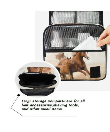 Running Horses Foldable Makeup & Toiletry Bag - Stylish Cosmetic Bag for Women & Girls - Buy Online on GoSupps.com
