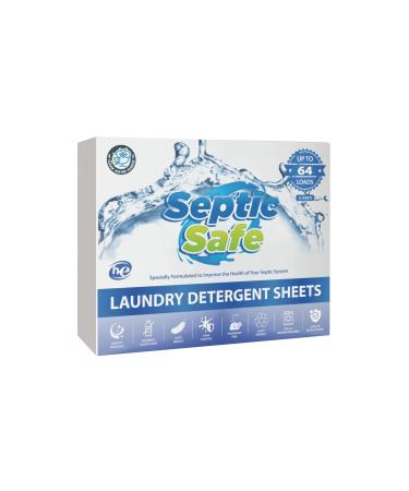 Sepic Safe Laundry Detergent Sheets - Fragrance Free 64 Count (Up to 128 Loads)