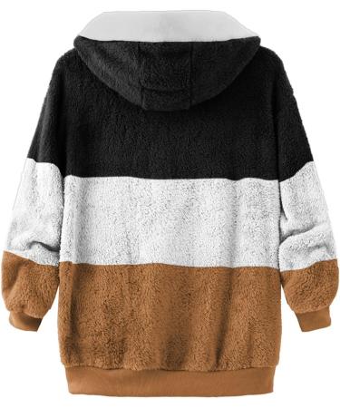 Shop Hanxiulin Oversized Fleece Jacket for Women - Warm Hooded Sweater Coat in Coffee - Perfect Winter Transition Layer 4XL - Buy Online on GoSupps.com