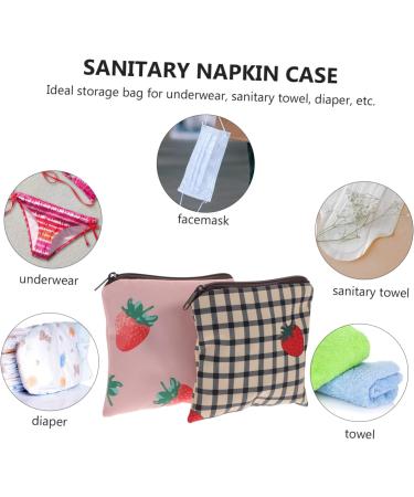 Lurrose 2pcs Napkin Storage Bag - Cute Handbag & Mini Coin Purse Organizer - Portable Menstruation & Tampon Bag - Practical Period Bag - 13X13CM - Buy Online on GoSupps.com