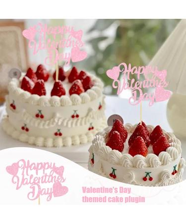 24Pcs Happy Valentines Day Cupcake Toppers with Love Heart Glitter Sweet Love Cupcake Picks Valentines Themed Party Cake Decorations for Valentines Day Wedding Engagement Party Supplies (Pink) - Buy Online on GoSupps.com