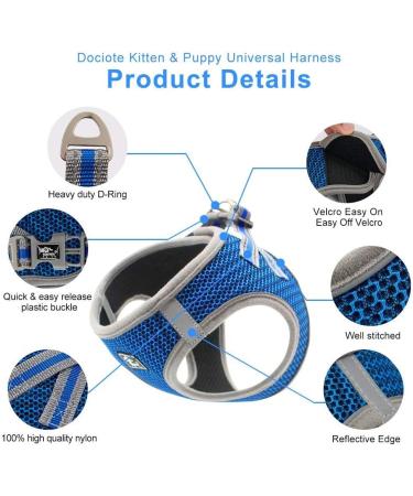 Small Dogs No Pull Harness | Reflective Breathable Mesh | Step-In Vest with Leash | Adjustable for Walking & Training | Blue - Buy Online on GoSupps.com