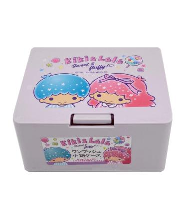 Friend Sanrio Little Twin Stars Sweet Box with one-touch-open lid make-up case accessory case cosmetic case 10.7 x 8.9 x 5.3 cm purple pink blue