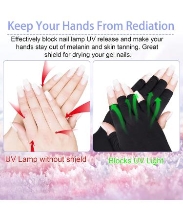 ANCIRS 2 Pairs Anti UV Gel Nail Lamp Gloves for Nail Art DIY - Black - Buy Online on GoSupps.com