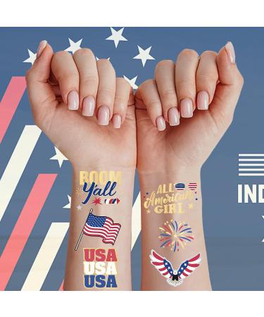 AOYOO 4th of July Glitter Temporary Tattoos - Patriotic Party Supplies for Memorial Day, Independence Day & Labor Day - Buy Online on GoSupps.com