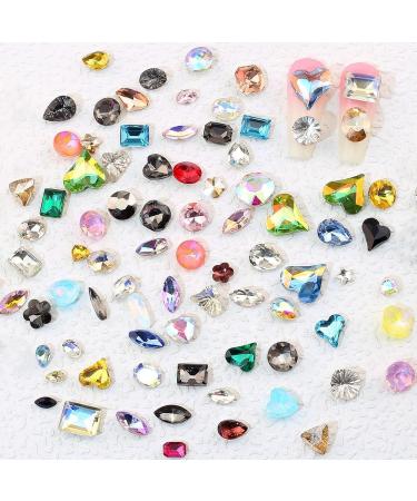 50pcs Colorful Pointed Bottom Nail Rhinestones - Multi Shapes for Nails & Crafts - Buy Online on GoSupps.com