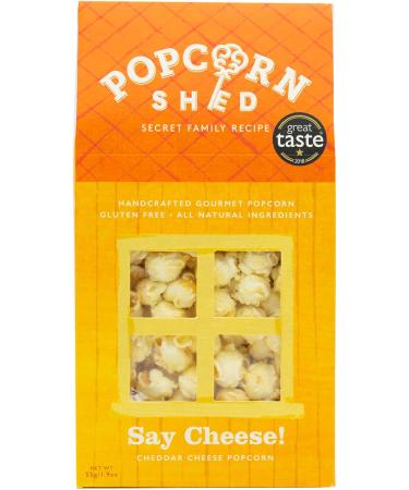 Popcorn Shed Say Cheese! Gourmet Popcorn 60g Gift Box - Gluten Free, Vegetarian, Sugar Free Movie Night Snack - Yellow Cheese Flavor - 55g (Pack of 1) - Buy Online on GoSupps.com