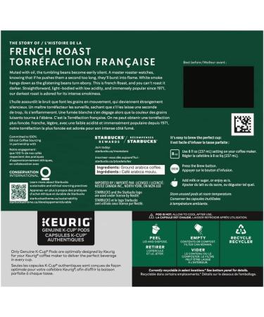 Starbucks French Roast Dark Roast Ground Coffee K-Cup Pods 44 ct Box French Roast 44 count (Pack of 1) - Buy Online on GoSupps.com