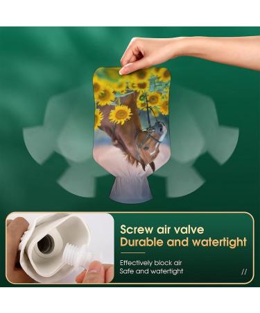 Buy Sunflower Horse Hot Water Bottle with Plush Cover | Hand Warmer for Adults & Kids - 26.5x15.3cm | International Shipping Available - Buy Online on GoSupps.com