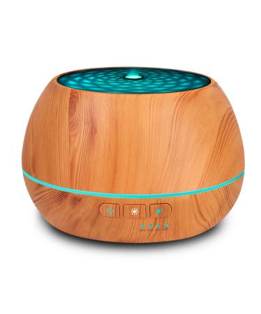 Aromatherapy diffuser with essential oils 500 ml 12 hours wood grain aroma diffuser with timer cool fog humidifier for large rooms at home baby room waterless automatic