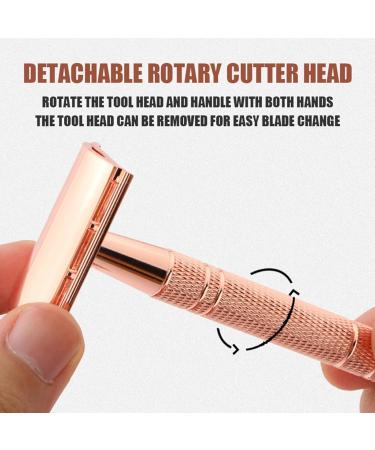 Premium Safety Razor - Reusable Double Edge Metal Shaver for Men & Women | Anti-Slip Long Handle | Perfect for Travel - Buy Online on GoSupps.com