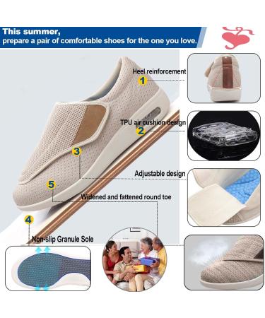Men's Diabetic Edema Shoes | Extended Widths | Removable Memory Foam Insoles | Lightweight & Comfortable | Ideal for Seniors | Swollen Feet Relief | Black/Grey - Size Men 10/Women 11 - Buy Online on GoSupps.com
