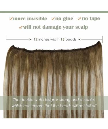 LAAVOO Microbead Extensions - Real Hair Brown Blonde 45cm Micro Weft - Remy EZ Weft 50g #8/60/8 - Lightweight & Breathable - Buy Online on GoSupps.com