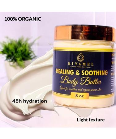 KIYAMEL Healing Soothing Body Butter for Sensitive Skin 8oz | Pure Gentle Moisture with Shea & Mango Butter Calendula & Tamanu Oils - Buy Online on GoSupps.com