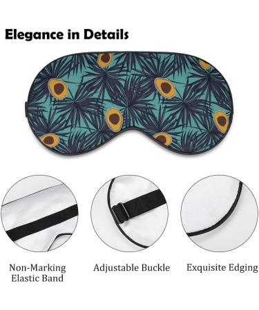 Avocado and Leaves Sleep Mask Eye Cover for Sleeping Blindfold with Adjustable Strap Blocks Light Night Travel Nap for Men Women - Buy Online on GoSupps.com