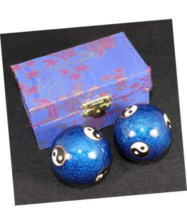 JECOMPRIS Asian Hand Meditation Bell & Baoding Balls - Jade-Ei Massage & Health Balls for Relaxation | Cloisonn Fitness MX2PCS Blue - Enhance Wellness & Stress Relief - Buy Online on GoSupps.com