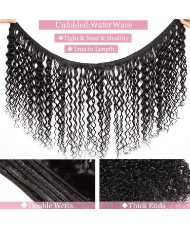 Menalue Brazilian Virgin Water Wave Curly Hair Bundles 16 18 20 Inch - 3 Bundles 100% Unprocessed Wet & Wavy Remy Hair in Natural Black Color - Buy Online on GoSupps.com