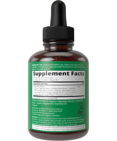 USDA Organic Colon Cleanse Liquid Drops | Vegan & Kosher Detox Supplement with Herbal Ingredients - Buy Online on GoSupps.com