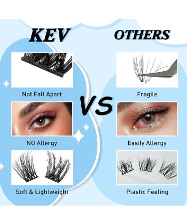 KevKev Lash Clusters: 192 Pcs Individual Mixed Styles DIY Lash Extensions - Thin Band & Soft Lashes - Cloudy & Cirrus D-Mix (10-18mm) - Buy Online on GoSupps.com