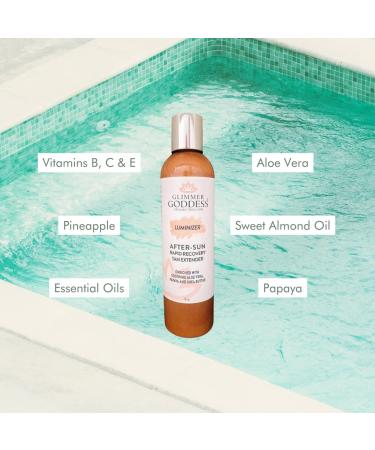 GLIMMER GODDESS Organic After Sun Shimmer Lotion | Aloe Vera Pineapple Shea Butter Papaya - Soothing & Hydrating | International Shipping - Buy Online on GoSupps.com