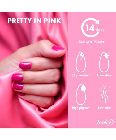 Looky 3-in-1 Gel Nail Polish 3 Pack Pretty in Pink trio #104 Marilyne #023 Kate #055 Eva Combined Base Color Top Coat Salon Quality Manicure at Home DIY Easy Application Nail Lacquer Enamel Quick UV LED Curing Long Lasting Color 3 x 15ml 45 ml (Pack of 1) - Buy Online on GoSupps.com