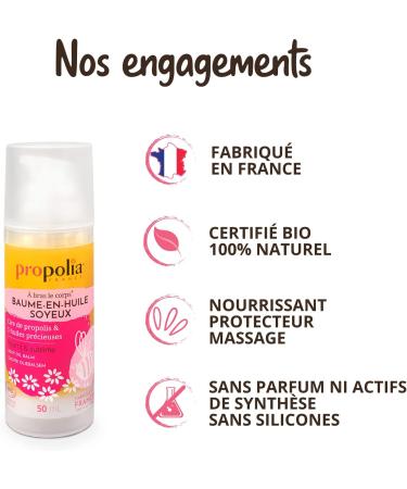 PROPOLIA - Organic - Silky Body Oil-Balm - Propolis & 5 Precious Oils - Intensely Nourishes Hydrates & Protects - Massage - Made in France - 50 ml - Buy Online on GoSupps.com