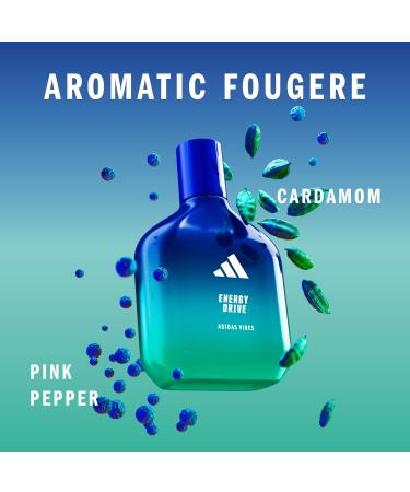 adidas Vibes Energy Drive Eau de Parfum 1.6 fl oz (Pack of 1) Notes of Fougere Lavender and Vanilla Unisex Fragrance Long Lasting Sporty Fragrance Travel Size Aromatic Fougere 1.6 Fl Oz (Pack of 1) - Buy Online on GoSupps.com