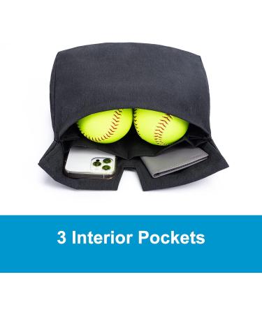 VISEMAN Extra Large Black Umpire Ball Bag for Baseball/Softball with Belt - Buy Online on GoSupps.com