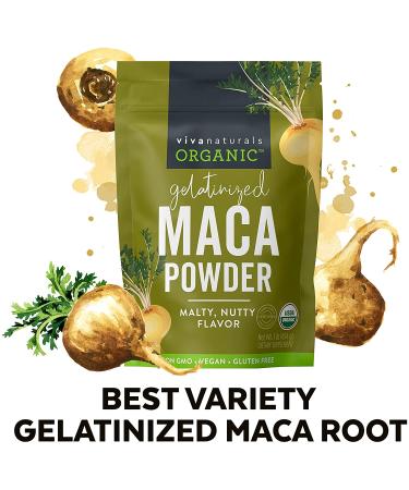 Viva Naturals Organic Maca Powder - 16oz | Premium Superfood for Energy & Balance - Buy Online on GoSupps.com
