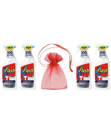 Flash with Bleach Multi Purpose Cleaning Spray Eucalyptus Scent 4Pk x 800ml + Our Gift for You: Organza Bag Size 9x7x0.1cm