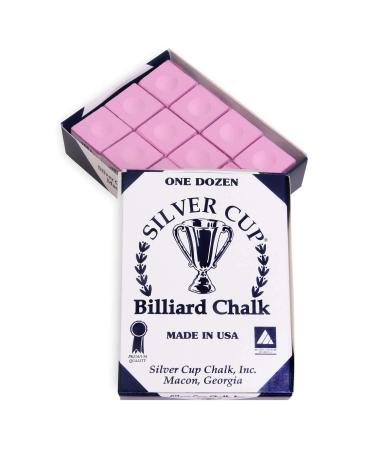 Silver Cup Billiard CHALK - ONE DOZEN Pink