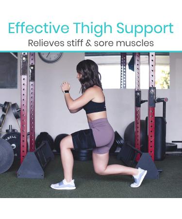 Vive Thigh Brace - Adjustable Compression Sleeve for Hamstring Quad Support - Ideal for Muscle Sprains, Tendinitis, Sciatica, and Sports Recovery - Men Women (Black) - Buy Online on GoSupps.com
