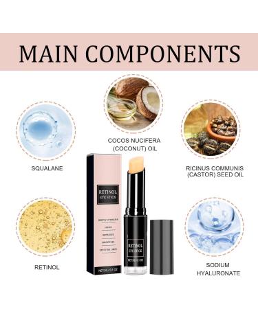 Retinol Eye Cream Stick | Eye Cream Anti Aging Bag Balm Under Eye Cream For Dark Circles Dark Circles Under Eye Treatment | Brightening & Illuminating Formula | Refreshes Eyes - Buy Online on GoSupps.com