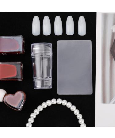 Buy Auidy 6txd Double-End Silicone Nail Art Stamper & Scraper | DIY Nail Design Tools for Perfect French Nails & Stamping | 7x3cm - Buy Online on GoSupps.com