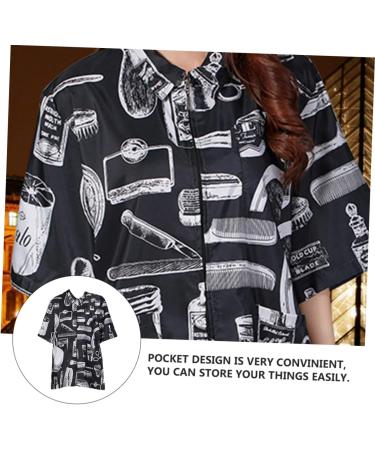 minkissy Work Clothes Ladies Robes Shirt pet Technician Clothing Mens Cloak Coat Fiber Barber Robe Men Black Tank top Printing Cloak Protective Agent Quilting Work Hair Vest Vintage Jacket - Buy Online on GoSupps.com