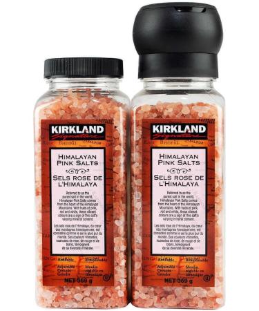 Kirkland Signature Pink Salt Grinder with Refill-Himalaya Pinh Salt- Kosher - Refillable - Adjustable Ceramic Grinde 737g - Buy Online on GoSupps.com