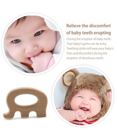 Baby Wooden Elephant Teether Pendant - Food Grade DIY Jewelry Necklace & Play Gym Pack of 10 - Buy Online on GoSupps.com